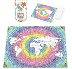 Jiggy Junior 100pc Puzzle - Rainbow Mandala World Map by Farah Brightart