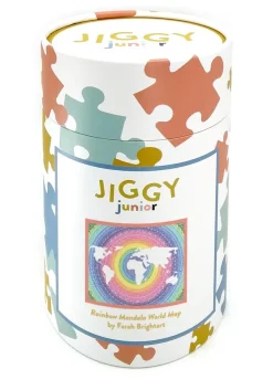 Jiggy Junior 100pc Puzzle - Rainbow Mandala World Map by Farah Brightart