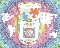 Jiggy Junior 100pc Puzzle - Rainbow Mandala World Map by Farah Brightart