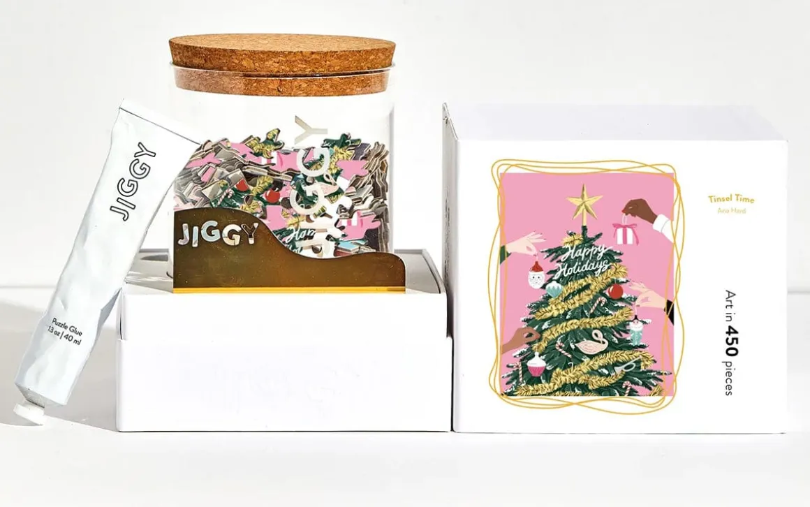 Jiggy 450pc Puzzle + Glue Kit - Tinsel Time by Ana Hard