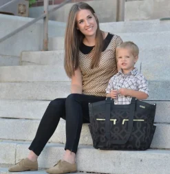JJ Cole Camber Diaper Bag - Black & Gold