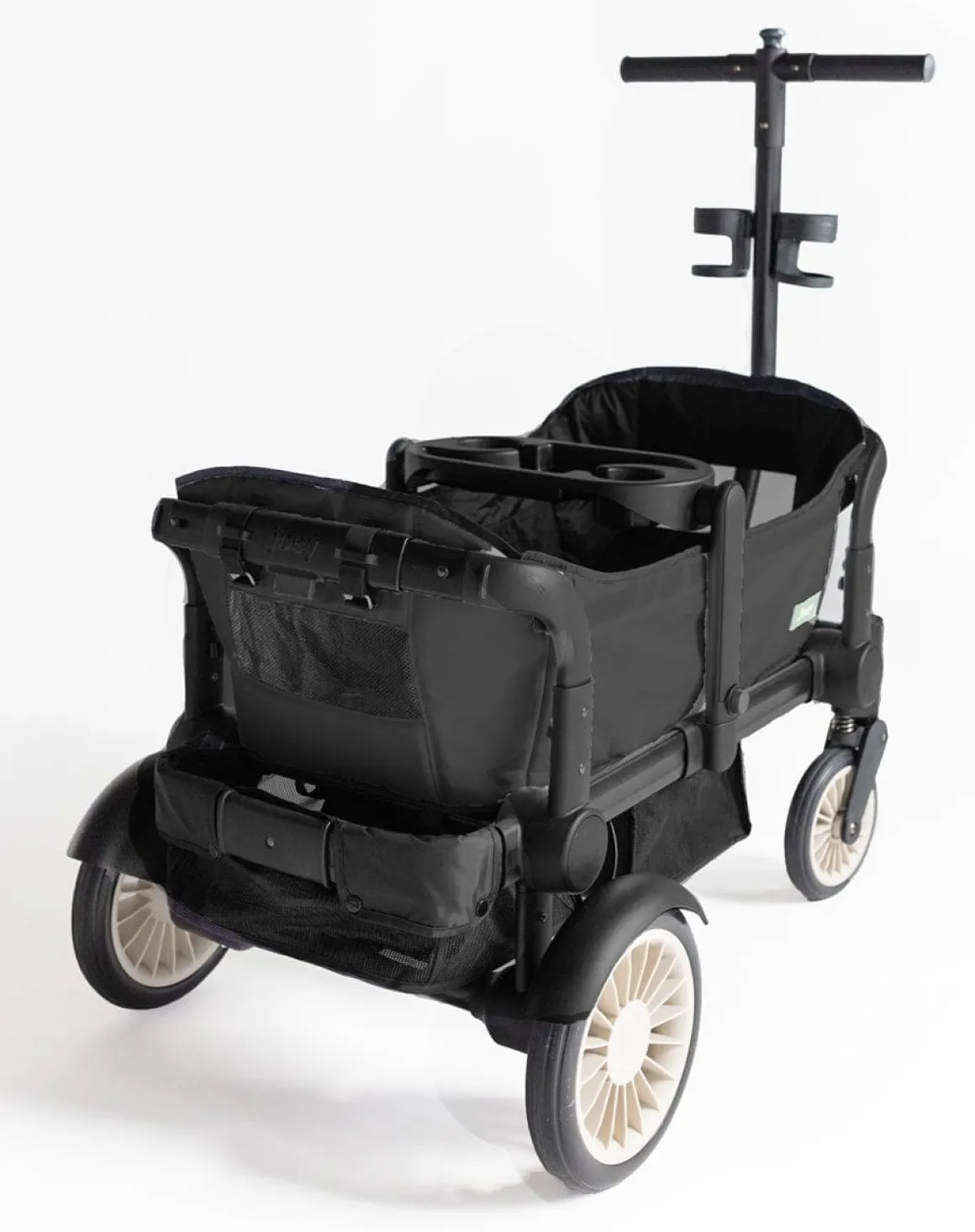 Joey (2 Seater) Stroller Wagon with 2 Canopies - Black