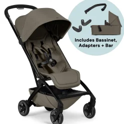 Joolz Aer2 Lightweight Compact Stroller Newborn Bundle - Hazel Brown / Black Carbon