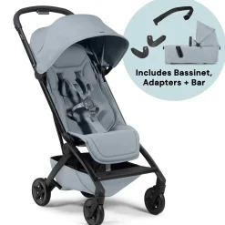 Joolz Aer2 Lightweight Compact Stroller Newborn Bundle - Pebble Grey / Black Carbon