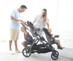 Joovy Qool Single to Double Stroller - Grey Melange