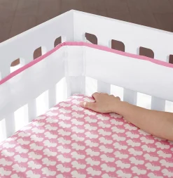 Just Born Fresh Air Crib Liner - Pink