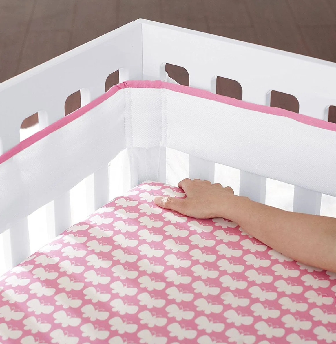 Just Born Fresh Air Crib Liner - Pink