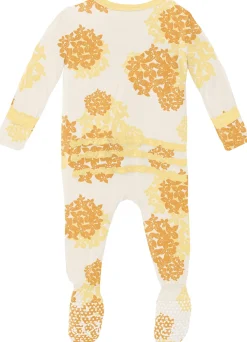 KicKee Pants Muffin Ruffle Footie with Zipper - Wallaby Hydrangea, 3-6 Months