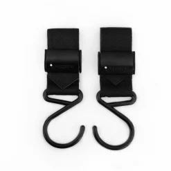 KidCo Buggygear Premium Anti-Slip Boutique Buggy Hooks, Set of 2 - Matte Black