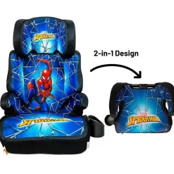 KidsEmbrace High Back Booster Car Seat - Marvel Spider-Man Blue Web