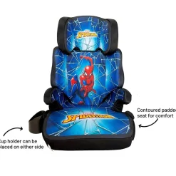 KidsEmbrace High Back Booster Car Seat - Marvel Spider-Man Blue Web