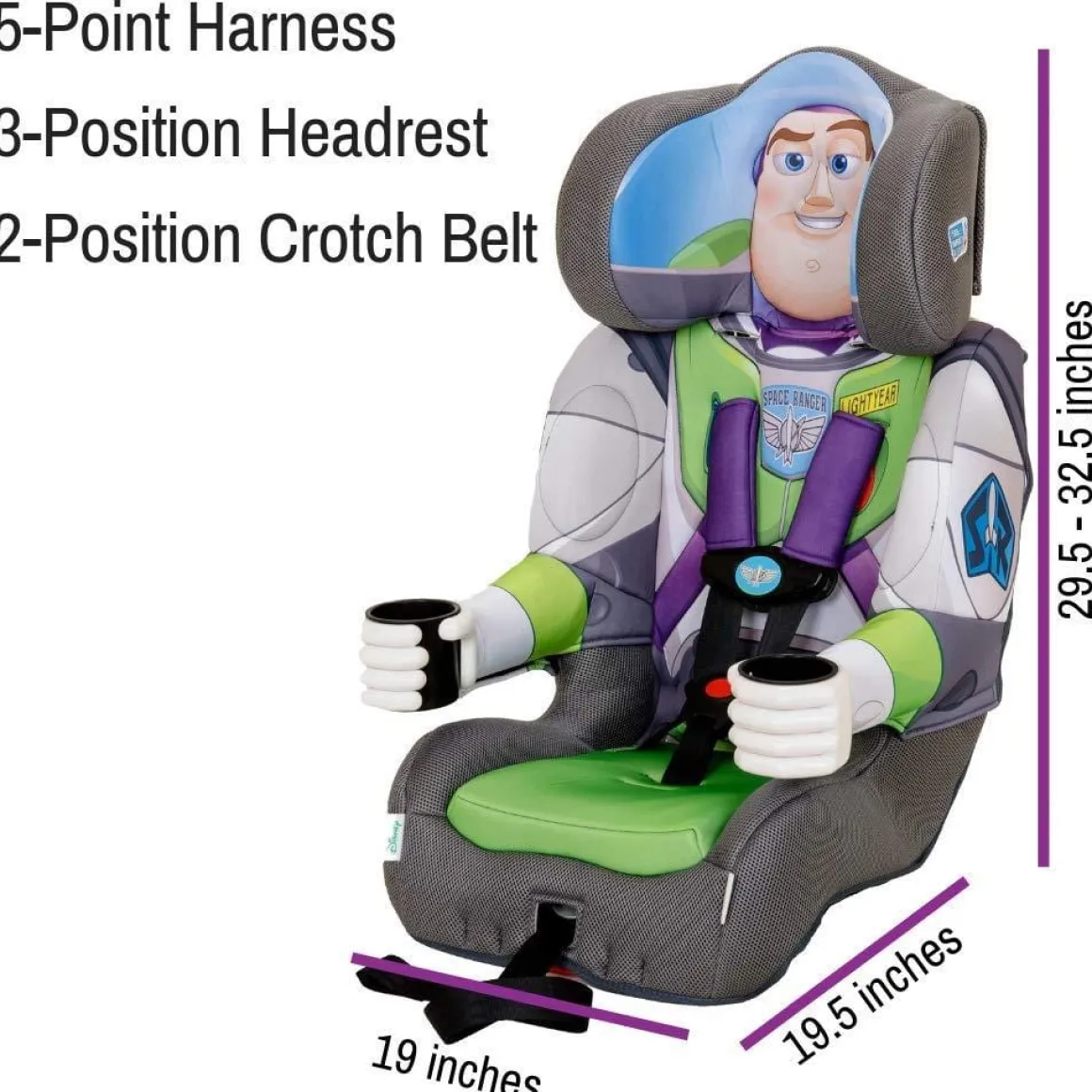 KidsEmbrace 2-in-1 Harness Booster Car Seat - Buzz Lightyear