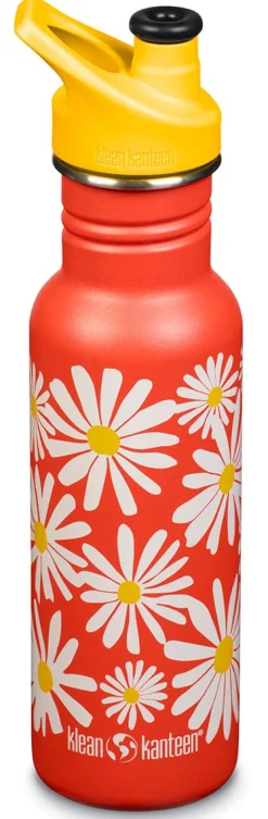 Klean Kanteen Classic Stainless Steel Bottle, 18 oz - Daisy