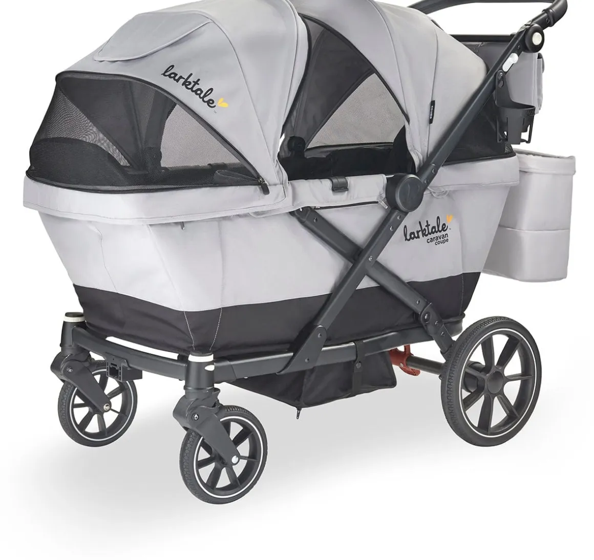 Larktale Caravan Coupe V2 (2 Seater) Stroller Wagon - Gray / Black