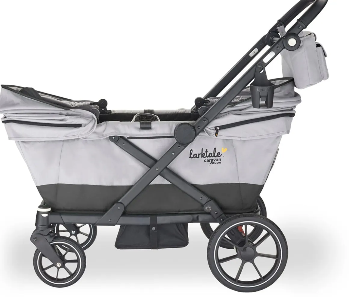 Larktale Caravan Coupe V2 (2 Seater) Stroller Wagon - Gray / Black