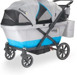 Larktale Caravan Coupe V2 (2 Seater) Stroller Wagon - Gray / Blue