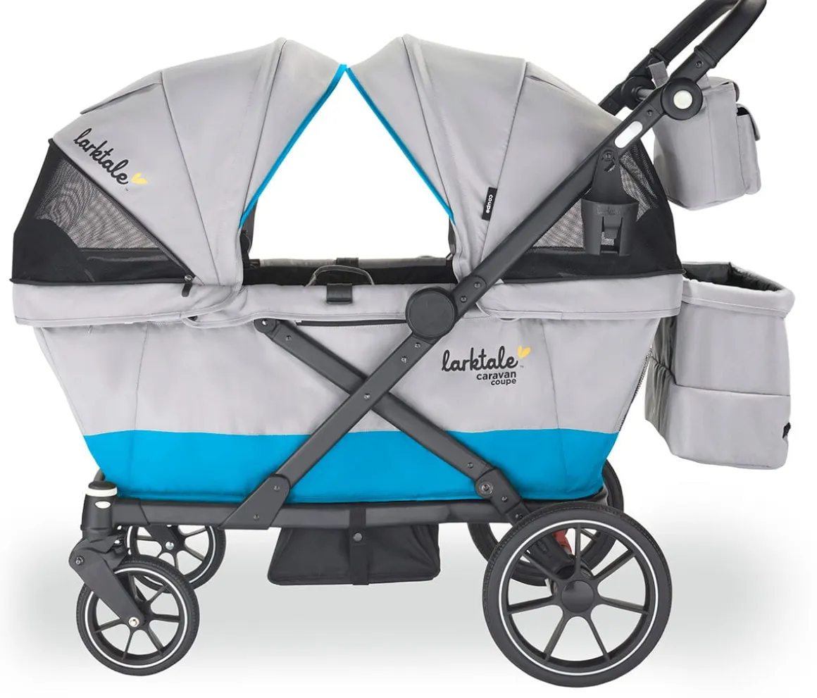 Larktale Caravan Coupe V2 (2 Seater) Stroller Wagon - Gray / Blue