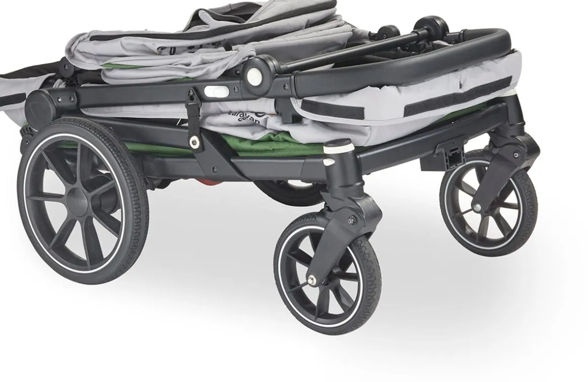 Larktale Caravan Coupe V2 (2 Seater) Stroller Wagon - Gray / Blue