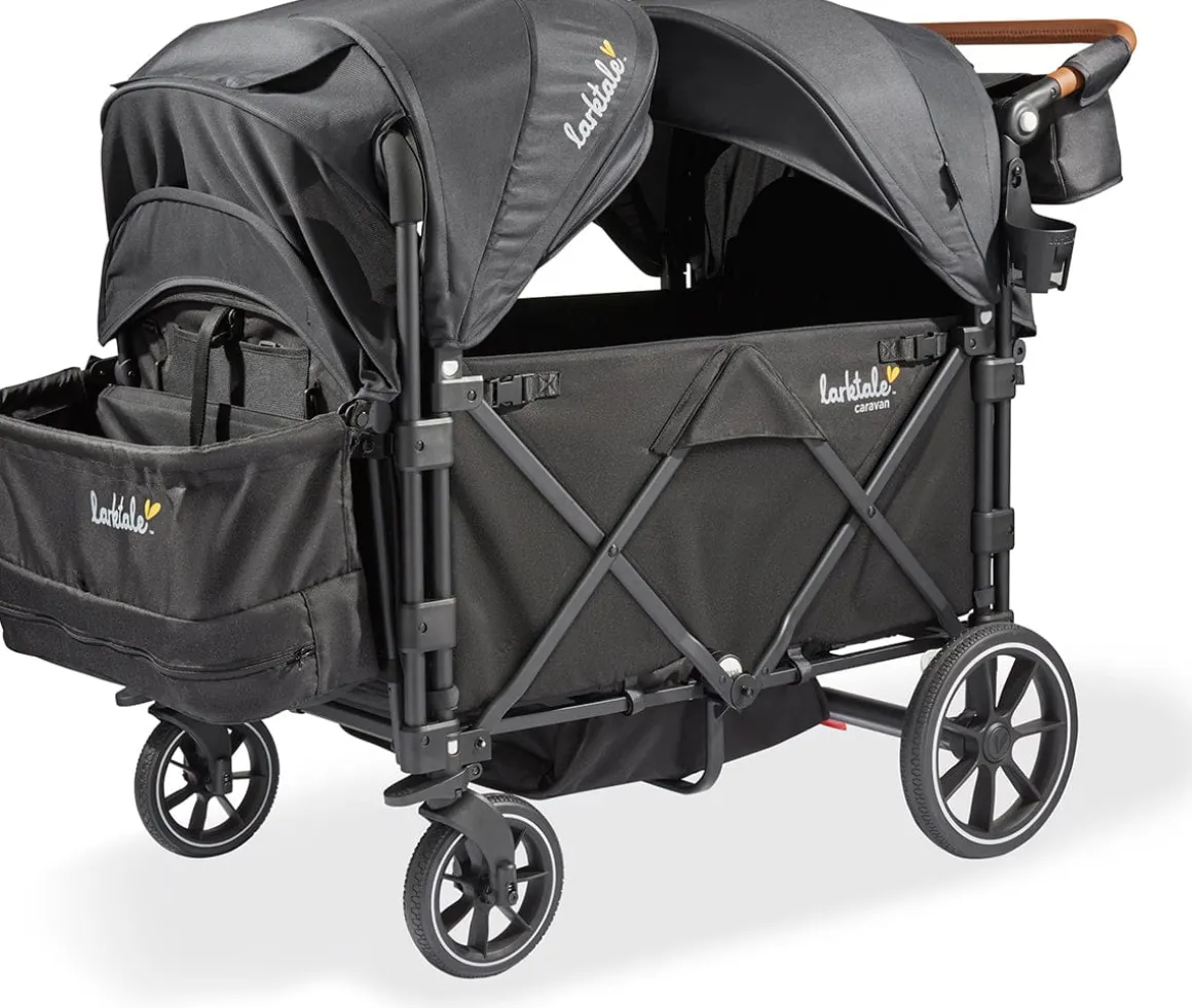 Larktale Caravan Quad (4 Seater) Stroller Wagon - Byron Black