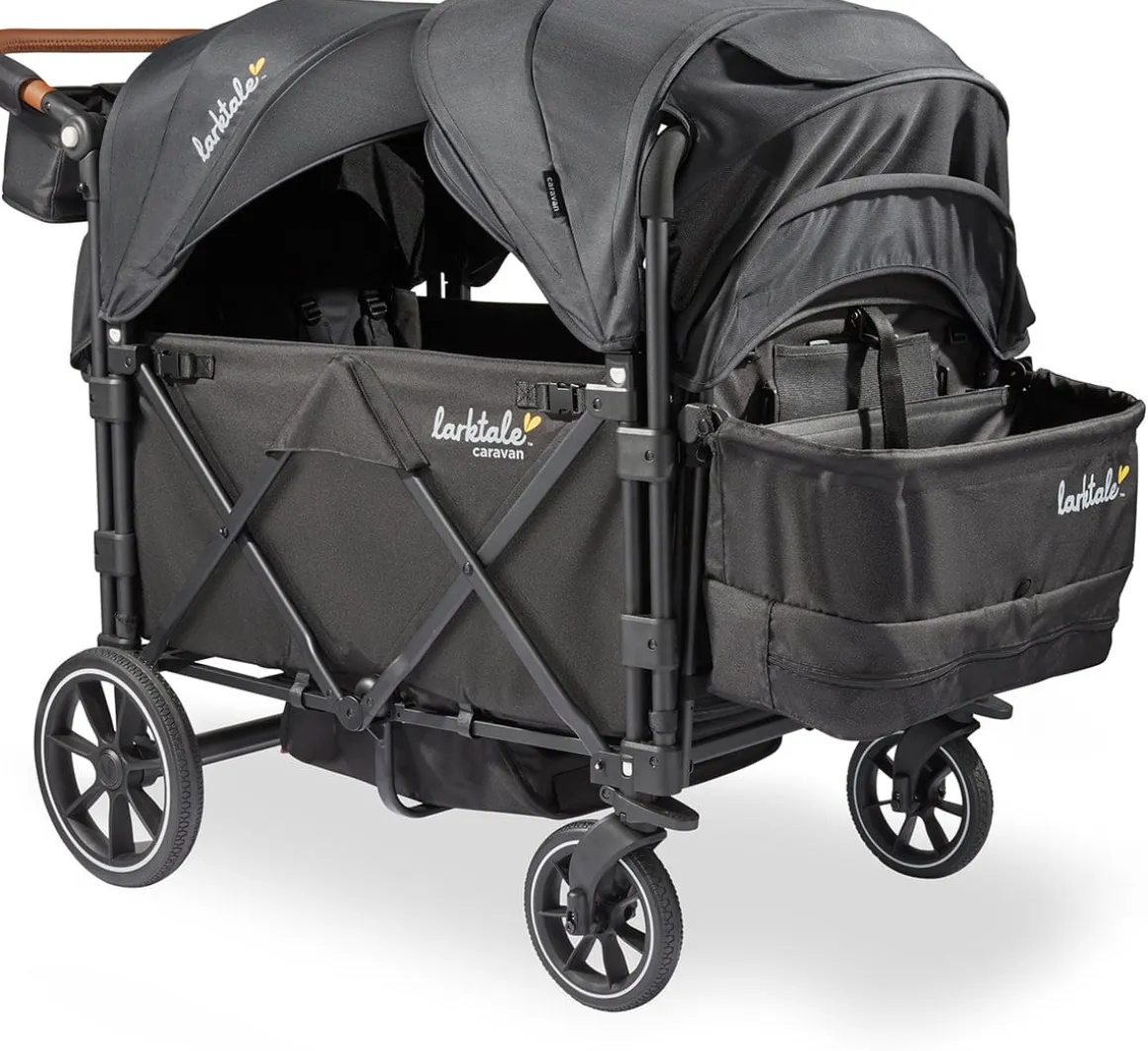 Larktale Caravan Quad (4 Seater) Stroller Wagon - Byron Black
