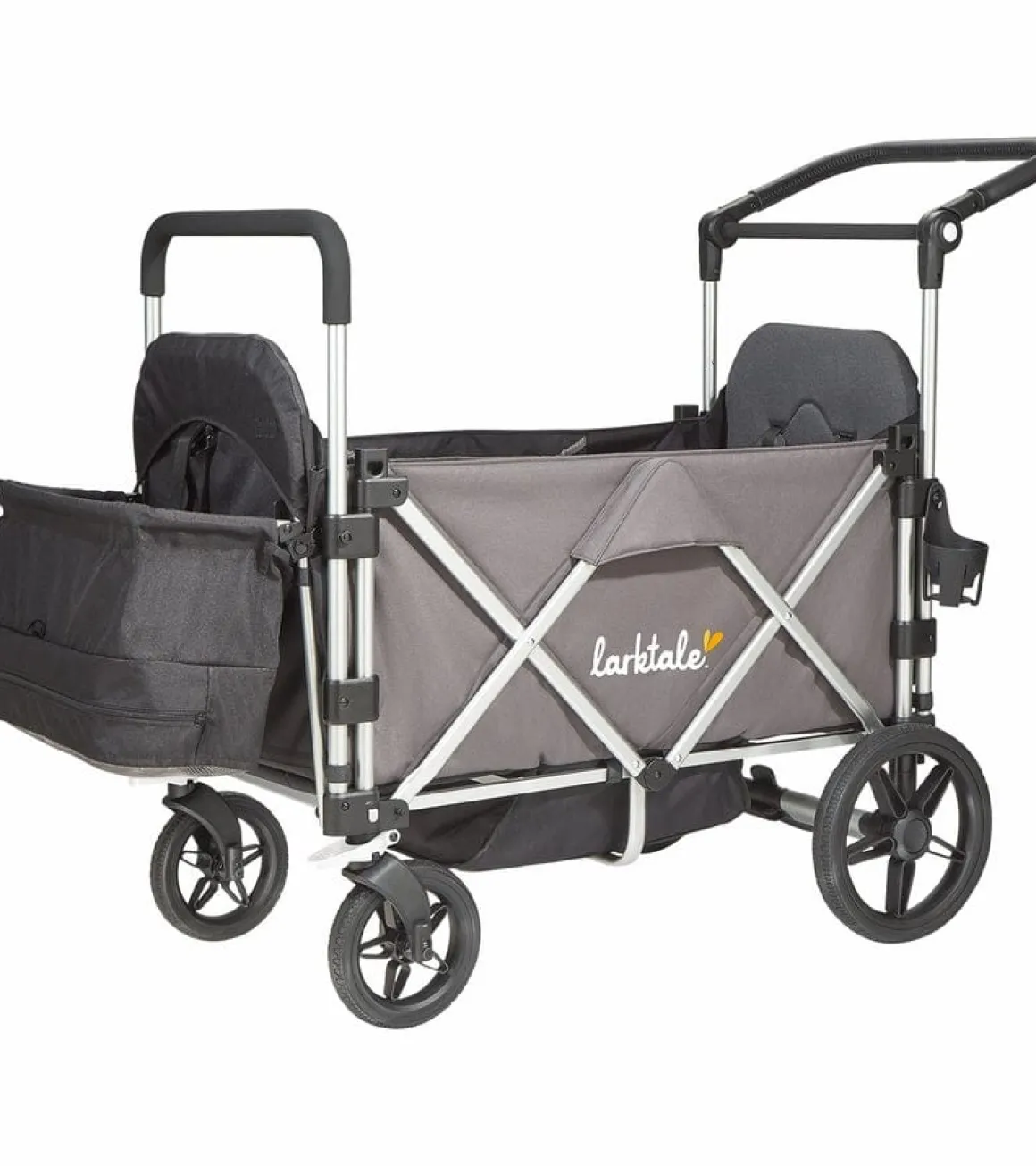 Larktale Caravan (3 Seater) Stroller Wagon Complete Bundle - Mornington Gray / Byron Black