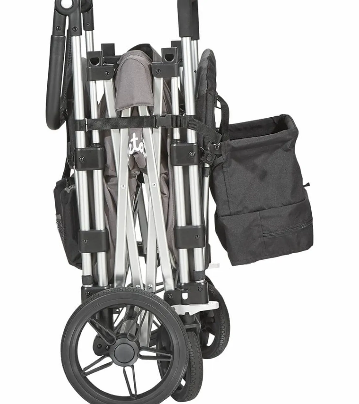 Larktale Caravan (3 Seater) Stroller Wagon Complete Bundle - Mornington Gray / Byron Black