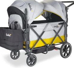Larktale Caravan V2 (2 Seater) Stroller Wagon - Gray / Yellow