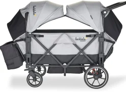 Larktale Caravan V2 (4 Seater) Stroller Wagon Bundle - Gray/Black