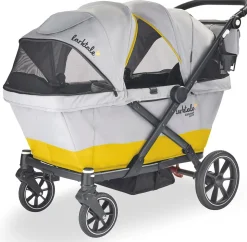 Larktale OPEN BOX Caravan Coupe (2 Seater) Stroller Wagon - Gray / Yellow
