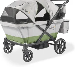 Larktale OPEN BOX Caravan Coupe Quad (4 Seater) Stroller Wagon - Gray / Green