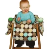 Leachco Diner Liner Plush Portable Booster Chair Liner in Aqua/Espresso