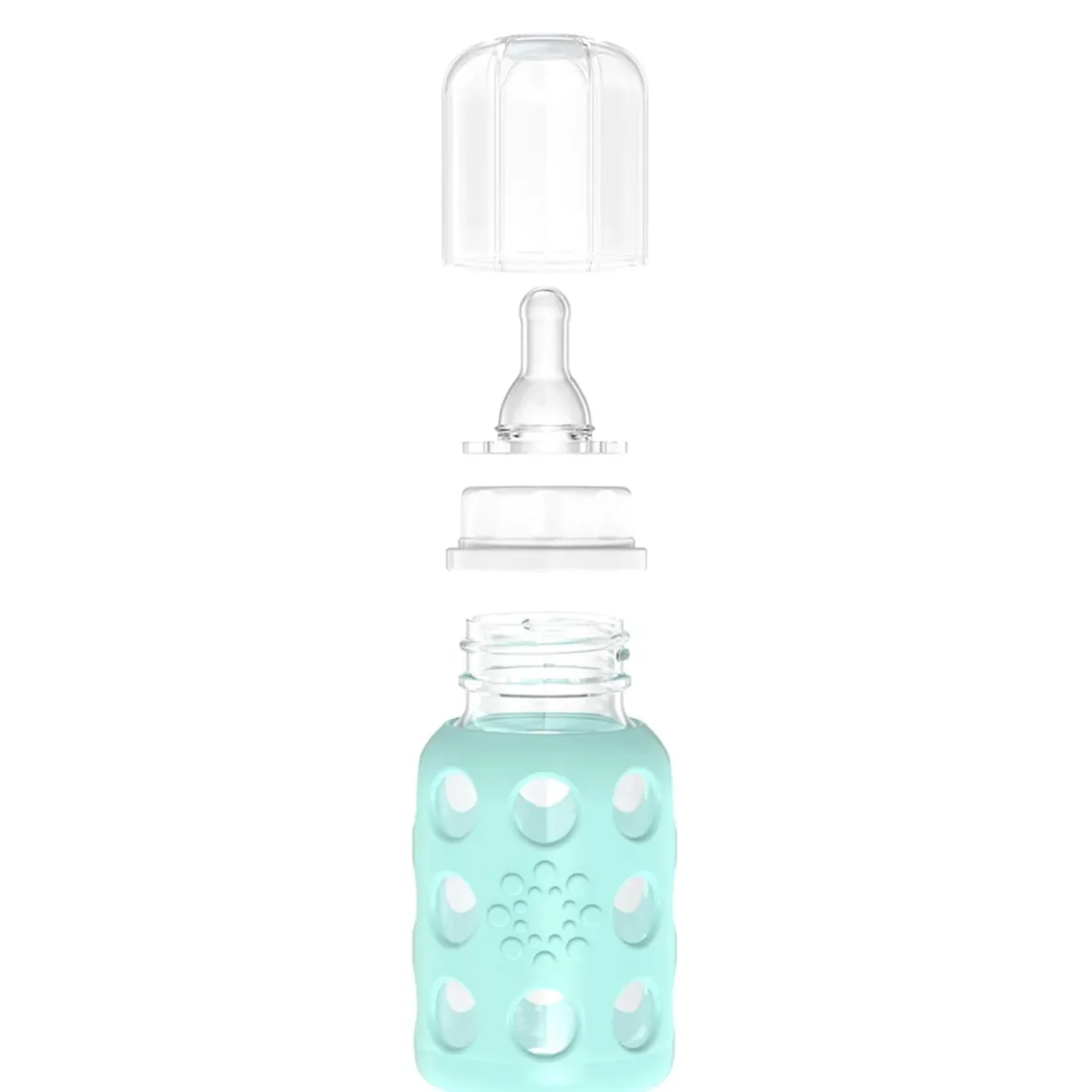 Lifefactory 4oz Glass Baby Bottle with Silicone Sleeve - Mint