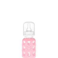 Lifefactory 4oz Glass Baby Bottle with Silicone Sleeve - Pink