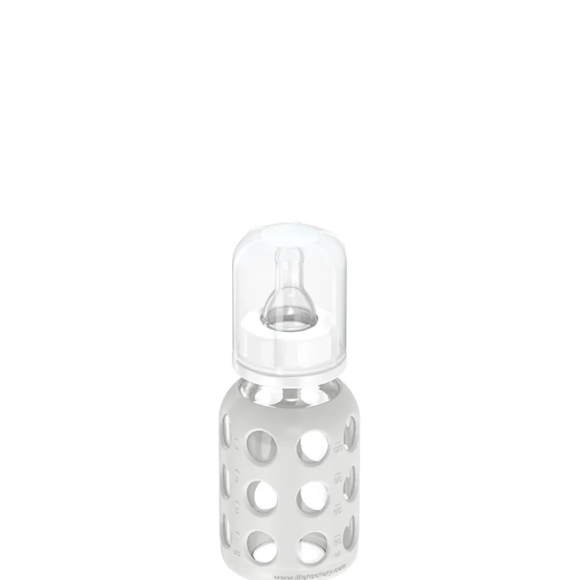 Lifefactory 4oz Glass Baby Bottle with Silicone Sleeve - Stone Gray