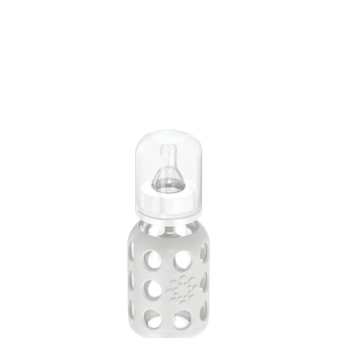 Lifefactory 4oz Glass Baby Bottle with Silicone Sleeve - Stone Gray