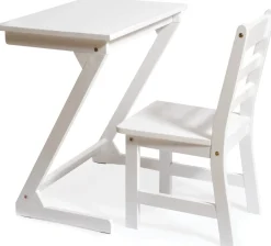 Lipper International Kids Anywhere Table & 1 Chair Set - White