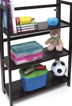 Lipper International Kids 3-Shelf Folding Bookcase - Espresso
