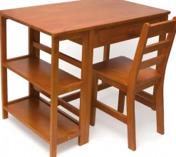 Lipper International Kids Work Station and Chair - Pecan