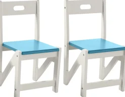 Lipper International Kids' ZigZag Stacking Chairs, Set of 2 - Turquoise