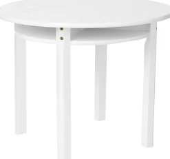 Lipper International Round Table with Shelf and 2 Chairs - White