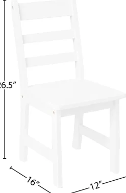 Lipper International Round Table with Shelf and 2 Chairs - White
