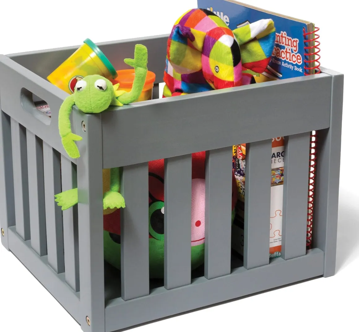 Lipper International Wooden Storage Crate - Grey