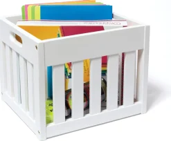 Lipper International Wooden Storage Crate - White