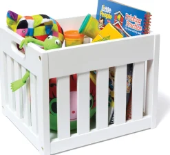 Lipper International Wooden Storage Crate - White