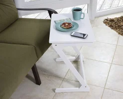 Lipper International Wooden Zig Zag Table - White