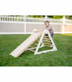 Little Partners Learn N Climb Triangle - Soft White / Natural (Unassembled)