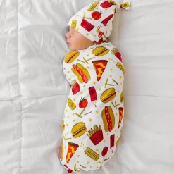 Little Sleepies Bamboo Viscose Swaddle + Hat Set - Fast Foodie