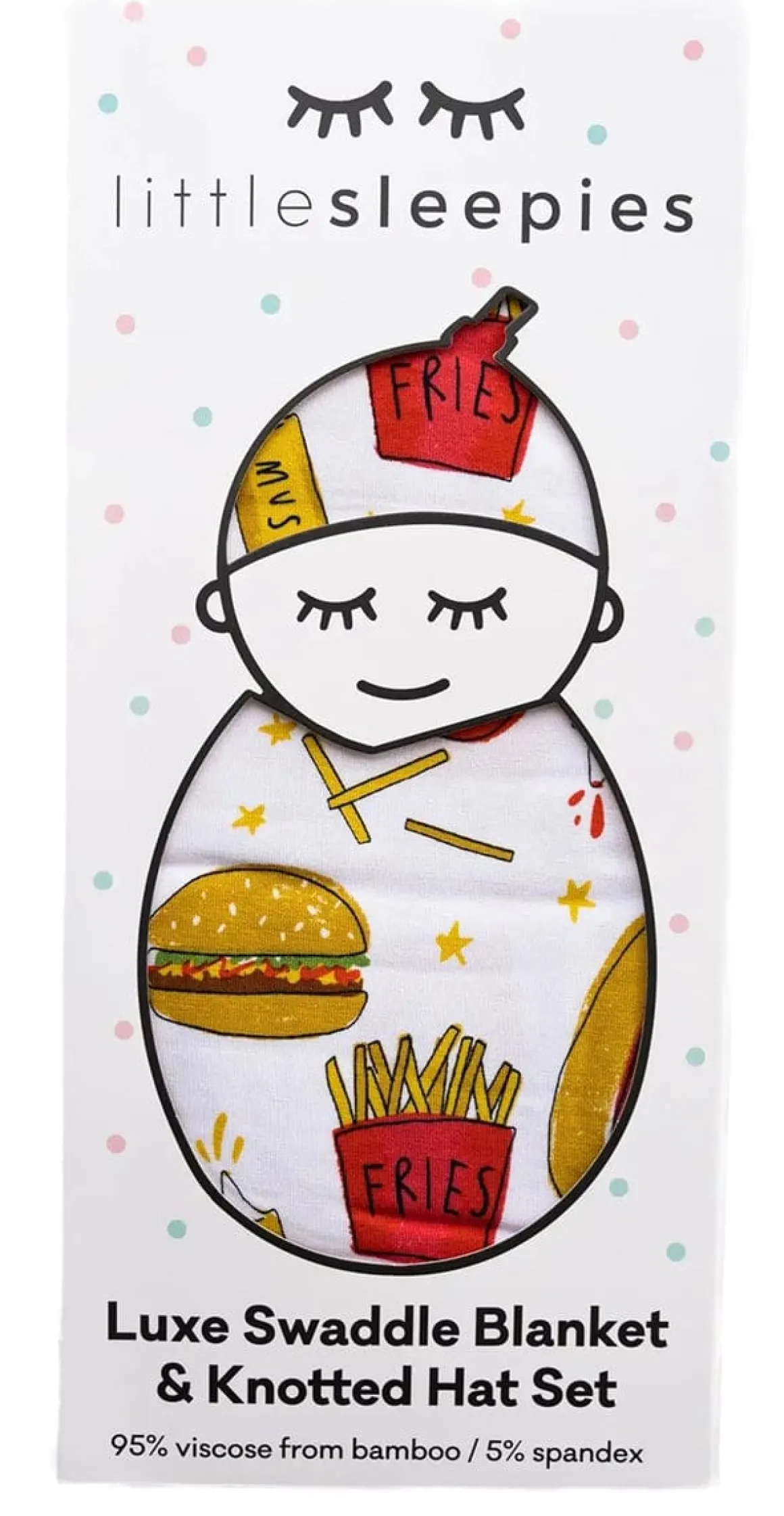 Little Sleepies Bamboo Viscose Swaddle + Hat Set - Fast Foodie