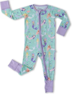 Little Sleepies Bamboo Viscose Zippy - Mermaid Magic, 0 - 3 months