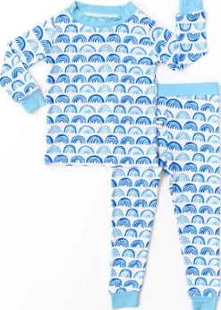 Little Sleepies Two-Piece Bamboo Viscose Pajama Set - Blue Rainbows, 2T